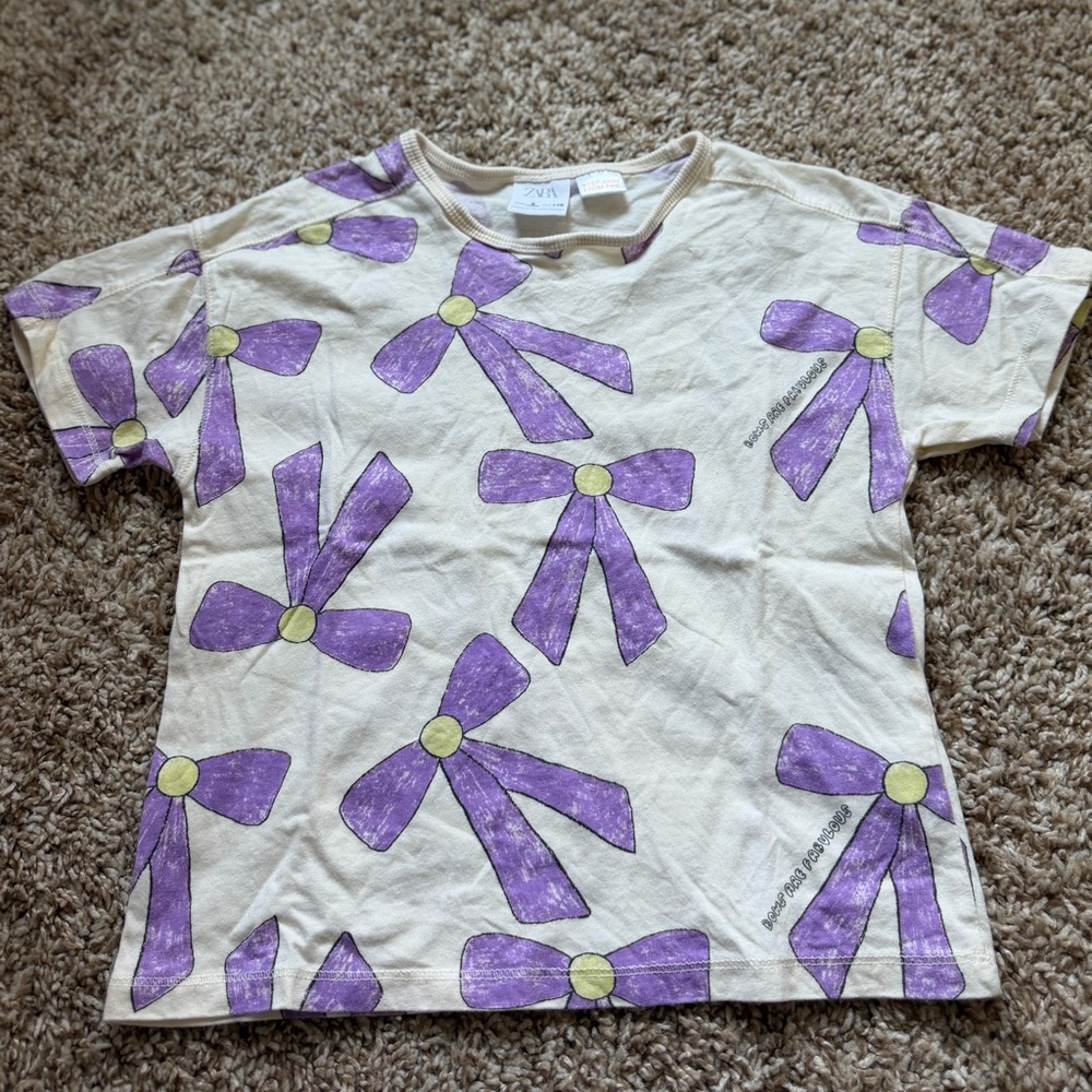 Zara kids bundle Tees and capri leggings SZ 6 & 7 - Picture 2 of 16